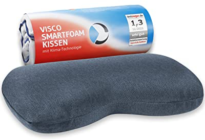 Nacken-Kissen NuMOON QuickDry | Memory-Foam mit Wellnesskern | Schnelltrocknender Klima-Bezug | Schlafkissen für Seitenschläfer & Rückenschläfer | HWS-Kissen zur Steigerung des Tiefschlafs, 55x40x12cm