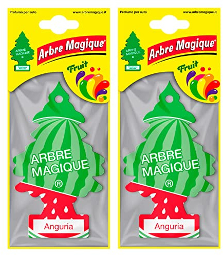 Arbre Magique Mono, parfum de voiture, parfum pastèque, parfum frais et fruité, durée jusqu'à 7 semaines, fabriqué en Italie, lot de 2 pièces