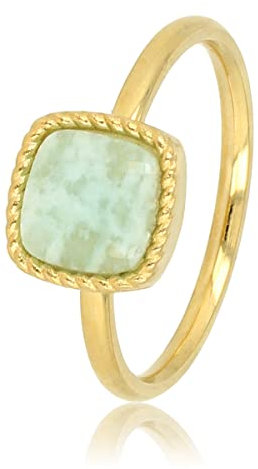 My Bendel - Kleiner Siegelring mit Amazonit-Edelstein- Stylischer Ringe für Damen mit echtem Edelstein - Bleibt schön und Verfärbt nicht - Stapeln Ringe - mit Luxuriösen Geschenkverpackung