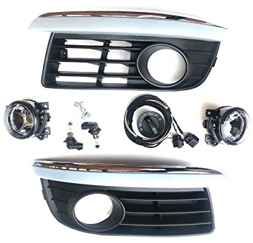 HZ-DESIGN Komplettset Nebelscheinwerfer zum Nachrüstung NSW Set Kit kompatibel mit Jetta