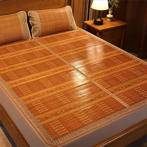 MMleYN SommerküHlung Schlaf-Pad, 190/195/200/220cm Doppeltes Bambus-Matte Bett Schlafen Pad, Atmungsaktiv Glatt, Bambusmatte Für Bett, Bambus-Bettmatte Für Heim Schule Schlafsaal (Size : L190xW120cm/