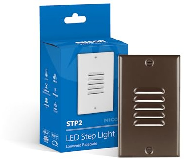 STP2 Vertical Louvered Oil-Rubbed Bronze LED Step Light with Photocell (STP2L120VOBPC)