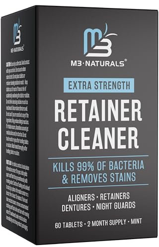 FSA HSA Approved Cleansing Tablets for Removing Odors, Discoloration, Stains & Plaque - 2 Month Denture Supply - Mouthguard - Mint
