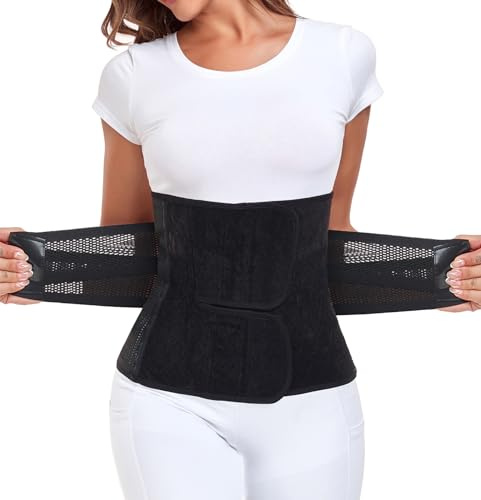 MAMODY Postpartum Belly Wrap – Post Partum Women Belly Belt After Pregnancy Postpartum Belly Band Waist Cinchers After Birth (Black, XL)