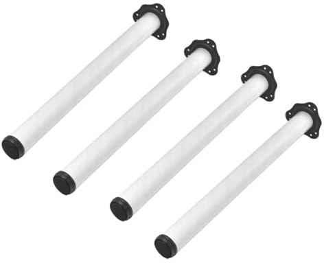 MonJar 4er Set Tischbeine Ø60mm Schreibtischfüße Tischfüße Stabil, Höhenverstellbar Höhe 710 mm + 30 mm inkl. Befestigungsmaterial (Weiß)
