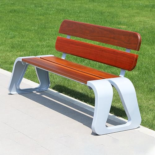 GAMAK Gartenbank Holz Modern, Gartenbank Wetterfest 3sitzer, Gartenbank Parkbank Holz - Gartenmöbel, Outdoor Bank Parkbank Wetterfest Sitzbank mit Rückenlehne (Color : A, Size : with backrest)