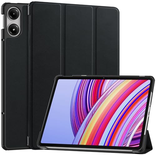Vakarey für Redmi Pad Pro Hülle,Ultradünne Standabdeckung Hülle für Xiaomi Redmi Pad Pro 12.1 Zoll 2024 Tablette,Schwarz