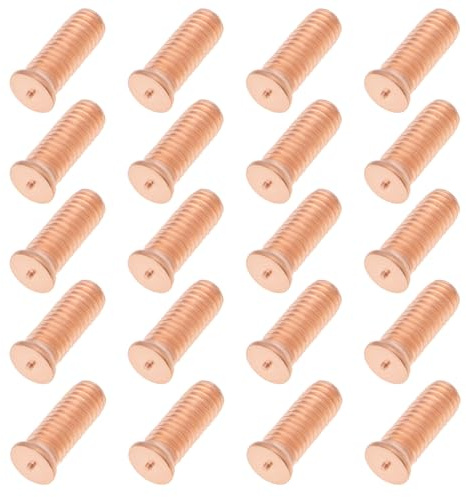 YINETTECH 200 Piezas M6x16 Acero Al Carbono Chapado en Cobre Punto de Soldadura Tornillo de Soldadura de Cobre Chapado Punto de Soldadura Perno de Clavo O Descarga de Condensador