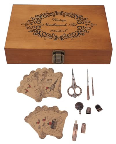 Natudeco Vintage-Stickscheren-Set im europäischen Stil, Edelstahl, europäisches antikes Vintage-Nähset zum Nähen, Basteln, Kunstwerken, Handarbeiten (Antike Bronze)