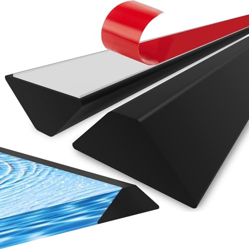 Drenky Joint Paroi De Douche Autocollantes Noir 100CM Joint Salle De Bain Paroi De Douche Transparent BarrièRe Anti-Inondation Imperméable Seuils De Douche Pour Parois De Douche