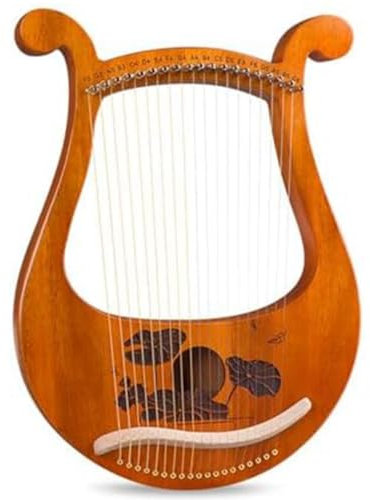KACPLY Lyre Harfe für Anfänger, 19 Saiten, tragbar, 19-saitig, kleine Harfe, 19-saitig, , Musikinstrumente, Massivholz, einfach zu bedienen