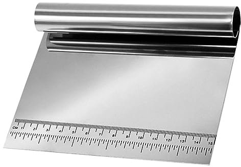 ABOOFAN Coupe-pâte Inox Gradué Avec Manche Roulé Pour Pâtisserie Racloir Multifonction Léger Et Ustensile Cuisine Professionnel Pratique Pour Découpe Pâte Et Séparation Farine