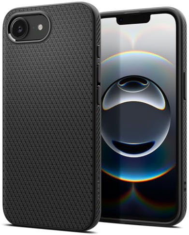 Spigen Liquid Air Phone Case Compatible with iPhone 17e / 16e [Advanced Non-Slip Grip] [Military-Grade Drop Protection] - Matte Black