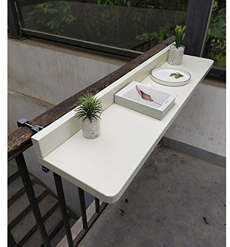 Klappbarer Balkonhängetisch für Außenbereich, Terrasse, Garten, verstellbare Bartheke, Esszimmer, Computerzimmer, Beistelltisch (weiß, 120 x 28 cm)