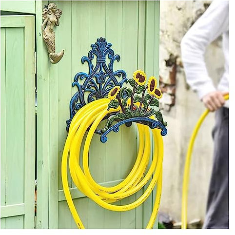 Estante de Almacenamiento de tuberías de Agua Soporte for Manguera de jardín, Estante Decorativo for Manguera de Agua Resistente, Colgador de Manguera de Pared Duradero, Carrete de Manguera, Hecho de