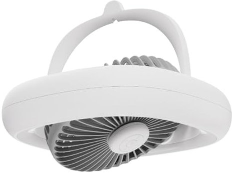 Plookyoe Ceiling Fan Remote Control Oscillating Fan 7inch 4000mah 4 Gears and Warm Light Led Lamp USB Desk Ceiling Fan-C