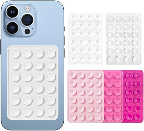 5 Colors Silicone Phone Suction Pad,Suction Holder Sticky Pad Grip,Sticky Grip Non Slip Silicone Suction Phone Case for Shower Mirror and Car Selfie
