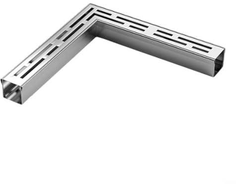 Entgoinggo Canale di drenaggio, coperture di scarico per esterni in acciaio inox 304 canale di scarico mini grondaia per balcone, giardino, patio vialetto, 25 x 3,5 x 3 cm