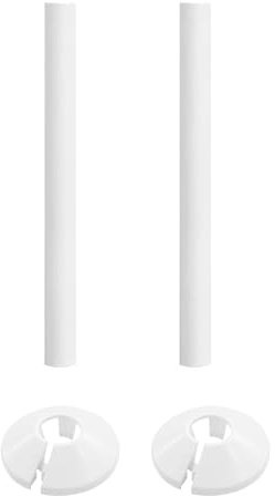 2Pcs Radiator Pipe Covers, Radiator Pipe Covers White, Pipe Covers 200 x 15mm Pipe Snap On PVC Plastic Radiator Caps 15mm Pipe Covers Thickened Silicone Radiator Sleeves