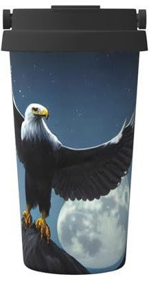 WBQLSL Eagle Under The Stars - Termo de acero inoxidable con diseño de estrellas – 12 horas de larga duración aislamiento térmico y frío, taza de café portátil