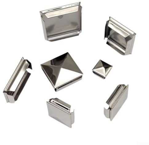 Tapa galvanizada para postes cuadrados, diseño en forma de pirámide para protección contra la humedad (1 pieza de 30 mm)