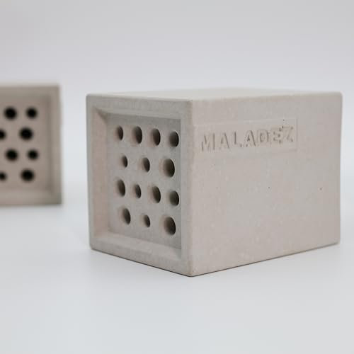 Bienenhotel aus Beton für Wildbienen und Insekten für den Garten (Nisthilfe) - Maladez
