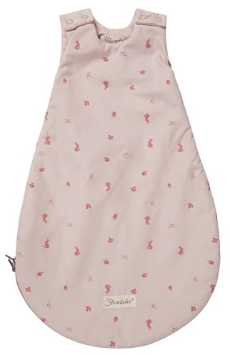 Sterntaler Babyschlafsack 44cm Hase Hanni - Alloverdruck - Hydrocool-Futter - leichte Wattierung - Zwei-Wege-Reißverschluss, Druckknöpfe & Kabelöffnung - 1,5 TOG - Kleinkind Schlafsack, quarzrosa