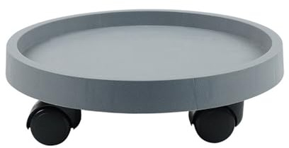 FZL02068LM Soucoupe Support de Pot Fleurs Rond et Mobile, avec roulettes, Base Soucoupe for bonsaï Coupelle Pot de Fleur(Grigio,Grand)