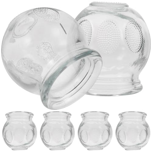 HEALEEP Lot De 6 Ventouses En Verre Pour Thérapie Par Ventouses, Taille 1, Effet Succion Solide, Adaptées Pour Massage Et Usage Domestique