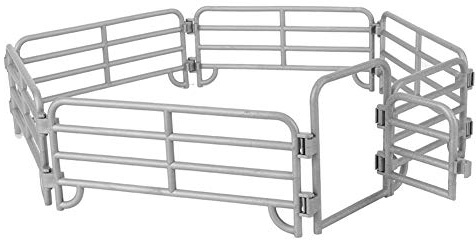Qcwwy Juego de Juguetes de Cerca de Granja de 16 Piezas, Construcción de Plástico ABS, Accesorios de Corral de Jardín DIY para Niños, Juegos de Caballos y Animales (PL127-A)