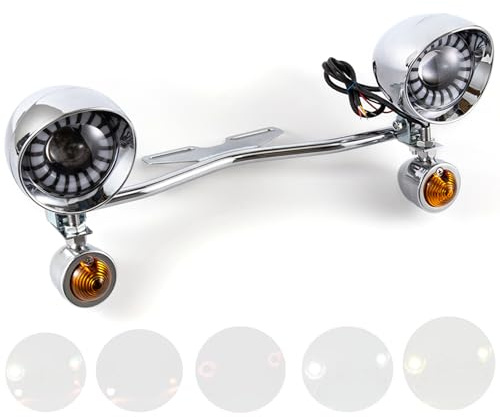 APEBAZY Universal 1 Set Nebelscheinwerfer Motorrad Chrom Motorrad Frontblinkerlampe LED Zusatzscheinwerfer Kompatibel mit Shadow VT 750 1100 (Mit Halterung)