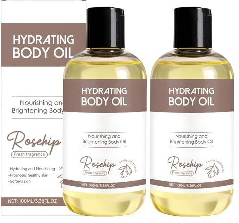 2 Flaconi Olio Di Rosa Mosqueta Puro 100 Ml/Flacone per Viso Rosehip Oil Olio Rosa Mosqueta Puro Illumina Il Tono Della Pelle Anti Età Idrata Nutre in Profondità Adatto a Capelli Unghie