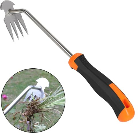Azada para Huerto Deshierbador Manual - Herramienta para Quitar Malas Hierbas con Mango Ergonómico, Azada Jardineria para Huerto Y Jardín, Extractor Malas Hierbas Resistente