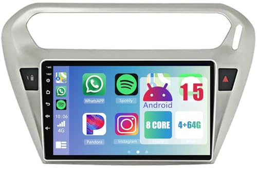 Autorradio Android de 9 Pulgadas con Pantalla táctil 2 DIN para Peugeot 301 2013-2018 con Bluetooth WiFi Carplay AHD y cámara de Marcha atrás (8 núcleos (2+32 GB)).