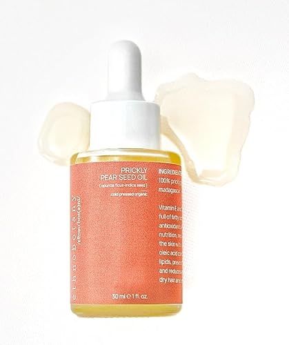 Ethnobotany® Prickly Pear Seed Oil | 100% Organic, 30ml Cold Pressed Oil from Madagascar | Anti Aging Moisturiser for Skin, Face, Body and Hair | Suitable for All Skin Types