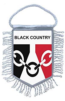Akachafactory Mini banner flag pennant window mirror cars country banner black country