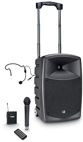 LD Systems ROADBUDDY 10 HBH 2 B5 - Akkubetriebener Bluetooth-Lautsprecher mit Mixer, Funkmikrofon, Bodypack und Headset