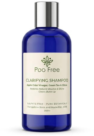 POO FREE Shampooing Clarifiant au Vinaigre de Cidre & Thé Vert – 99% d'Origine Naturelle – pH 5,5 – Anti-Calcaire & Éclat – Soin de Luxe Détox – 250ml