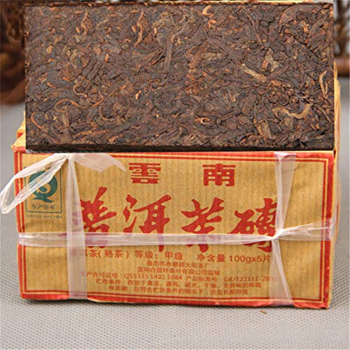 5pcs100g (1.10LB) Chine Bio Décaféiné Thé Noir Gâteaux Naturel Fabriqué Vieux Thé Pu'er Thé Puer Thé Chinois Thé Pu er Thé Mûr Thé Pu-erh Vieux Arbres Pu erh
