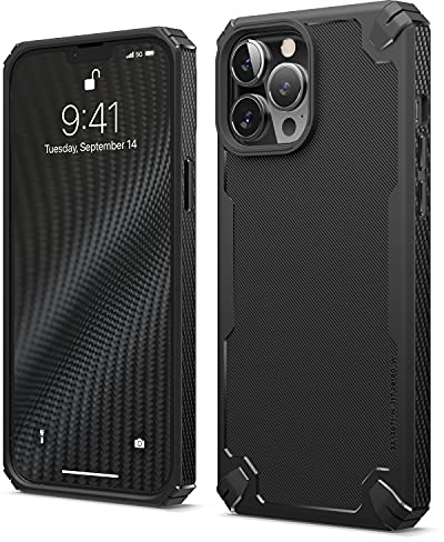 elago Armor Case for iPhone 13 Pro Max Black | US Military Grade Drop Protection, Heavy-Duty Protection, Carbon Fiber Texture, Tough Rugged Design (Black)