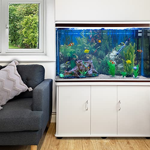 Monstershop 300L Heimaquarium Komplettset Aquarien Aquarium mit UnterschrankFiltermedien Pflanzen Kies Weiß