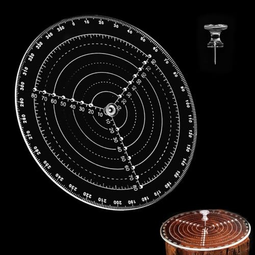 Runder Kreis Mittelfinder Kompass Werkzeug Klar Acryl Drehmaschine Zentrierwerkzeug Kreislehre zum Zeichnen Kreise runder Mittelfinder für Bastelarbeiten, DIY Möbel (20,3 cm)