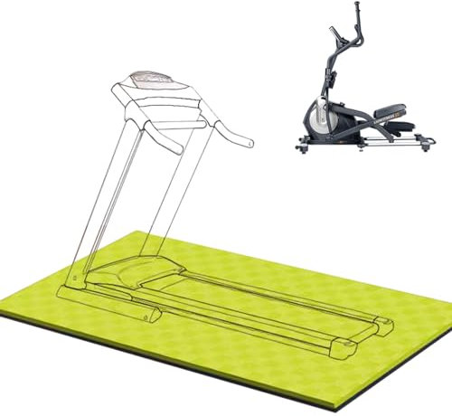 Laufband Matte Stobdämpfende, Schützen Sie Den Boden Leicht Zu Reinigen Non-Slip, Shockproof Floor Protection Mat For Treadmills, Bicycles, Rowing, Cross Trainer And(Size:100x200cm,Color:gelb+schwarz)
