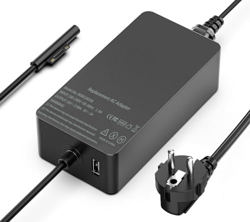 BIUBOTY 44W 15V Ladekabel Surface Ladekabel Kompatibel mit Microsoft Surface Pro 7/7+/6/5/4/3 Surface Laptop 3/2/1 Surface Book 2/1 Surface Go 4/3/2 Magnetisches Ladegerät Ersatz Adapter Ladekabel
