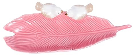 TENDYCOCO 1pc Jewelry Storage Tray Pink Cutlery Stacker Gold Jewelry Holder Drawer Bank Aesthetic Room Decor Gold Decorative Tray Shelf Dividers Pen Ring Holder Display Makeup Porcelain