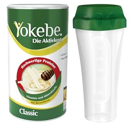 Yokebe Classic Lot de 2 packs de démarrage avec shaker pour perdre du poids Sans gluten et végétarien Substitut de repas pour perte de poids avec protéines de qualité supérieure 500 g, 12 portions