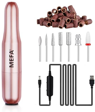 MEFA Fresa per Unghie, 13 PCS Nail Drill 20000 RPM , Manicure e Set Pedicure, per Gel Ricostruzione Unghie, Semipermanente Unghie, Acrygel ,Togli Calli Piedi Set Manicure