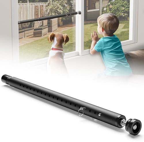 Gadgetzan Schiebetür-Sicherheitsstange, verstellbar, 43,2-127,7 cm, Fensterstopper mit Gummiunterseite für Terrassen-Schiebetür/Fenster/Kindersicherheit/Einbruchsicher (schwarz, 1 Stück)