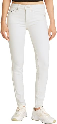 Tommy Jeans Donna Jeans Sophie Skinny Fit Vita Bassa, Bianco (Denim White), 32W/34L
