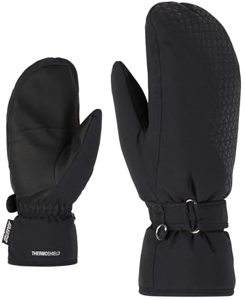 Ziener Damen KISARI Ski-Fäustling/Wintersport | wasserdicht, PFC frei, Black, 8